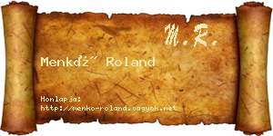 Menkó Roland névjegykártya
